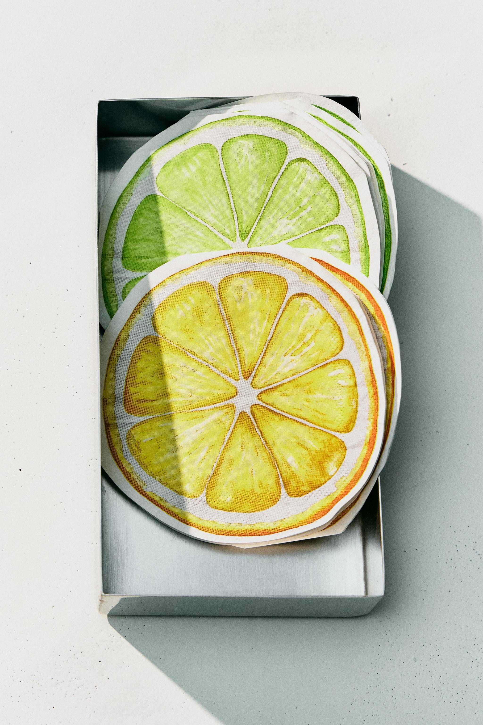 LIME AND LEMON PAPER NAPKINS (PACK OF 30)